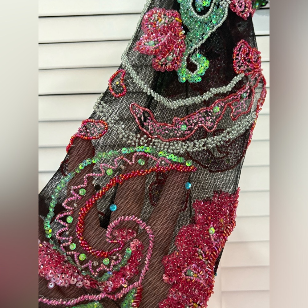 NWT Vintage Y2K Bob Mackie B’Zar Boho Paisley Beaded Dress Set 14/12 - Picture 12 of 13